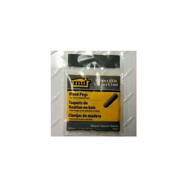 M-D Building Products M-D Wooden Pegs For Concrete Floors, 1-1/4" X 3/8" Dia., Unfinished 95661 - main